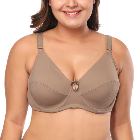 Khaki Plus Size Bras for Women - Unlined Underwire Support Bra, Sizes 40-54 (DD-G Cups)