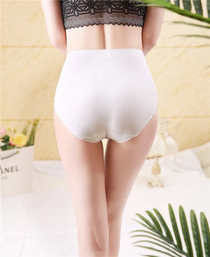 Plus Size Seamless Ice Silk Panties for Women - XXXL to 4XL Cotton Crotch Comfort Briefs