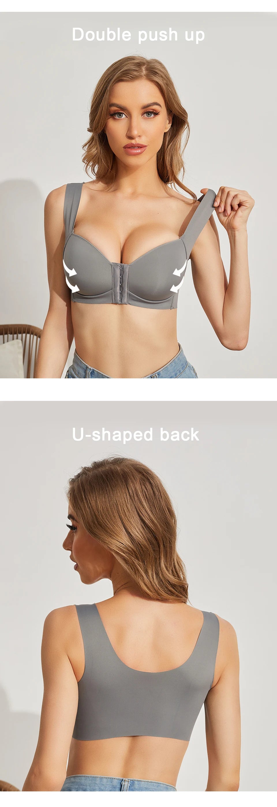 Magnolia Spring Push-Up Front Closure Wireless Bra – Seamless, No-Dig Comfort, Plus Size Sexy Lingerie