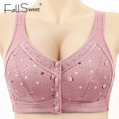 Magnolia Spring Front Closure Wireless Bralette – Comfortable Cotton Sexy Lingerie for Women