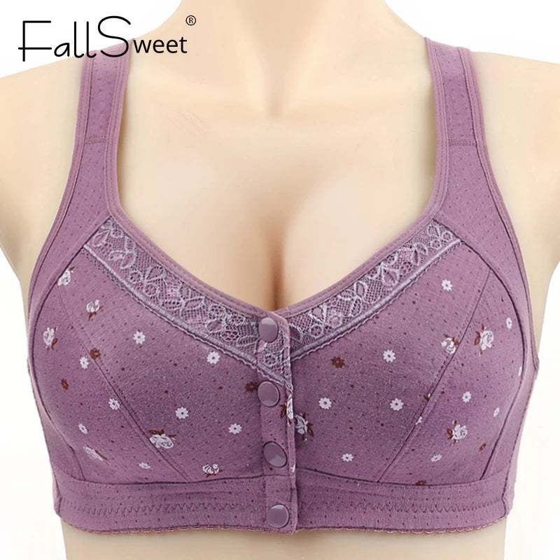 Magnolia Spring Front Closure Wireless Bralette – Comfortable Cotton Sexy Lingerie for Women