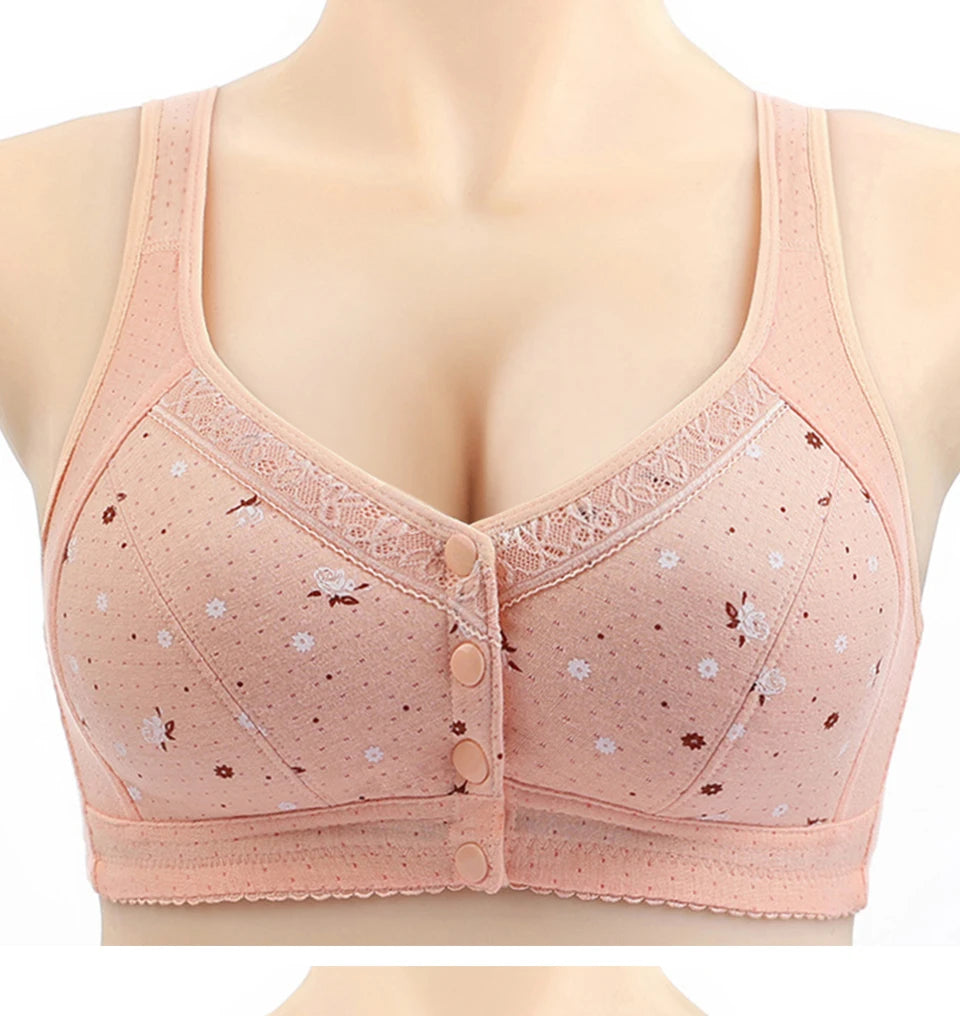 Magnolia Spring Front Closure Wireless Bralette – Comfortable Cotton Sexy Lingerie for Women