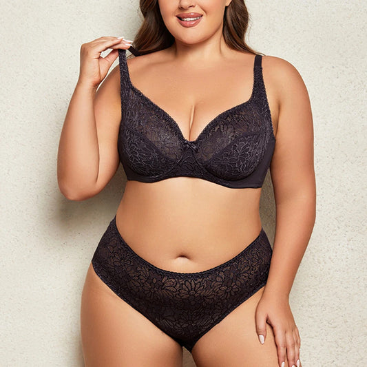 Magnolia Spring Lace Lingerie Set - Sexy, Comfortable, Plus-Size Women's Underwear & Brassiere (B-F Cup)