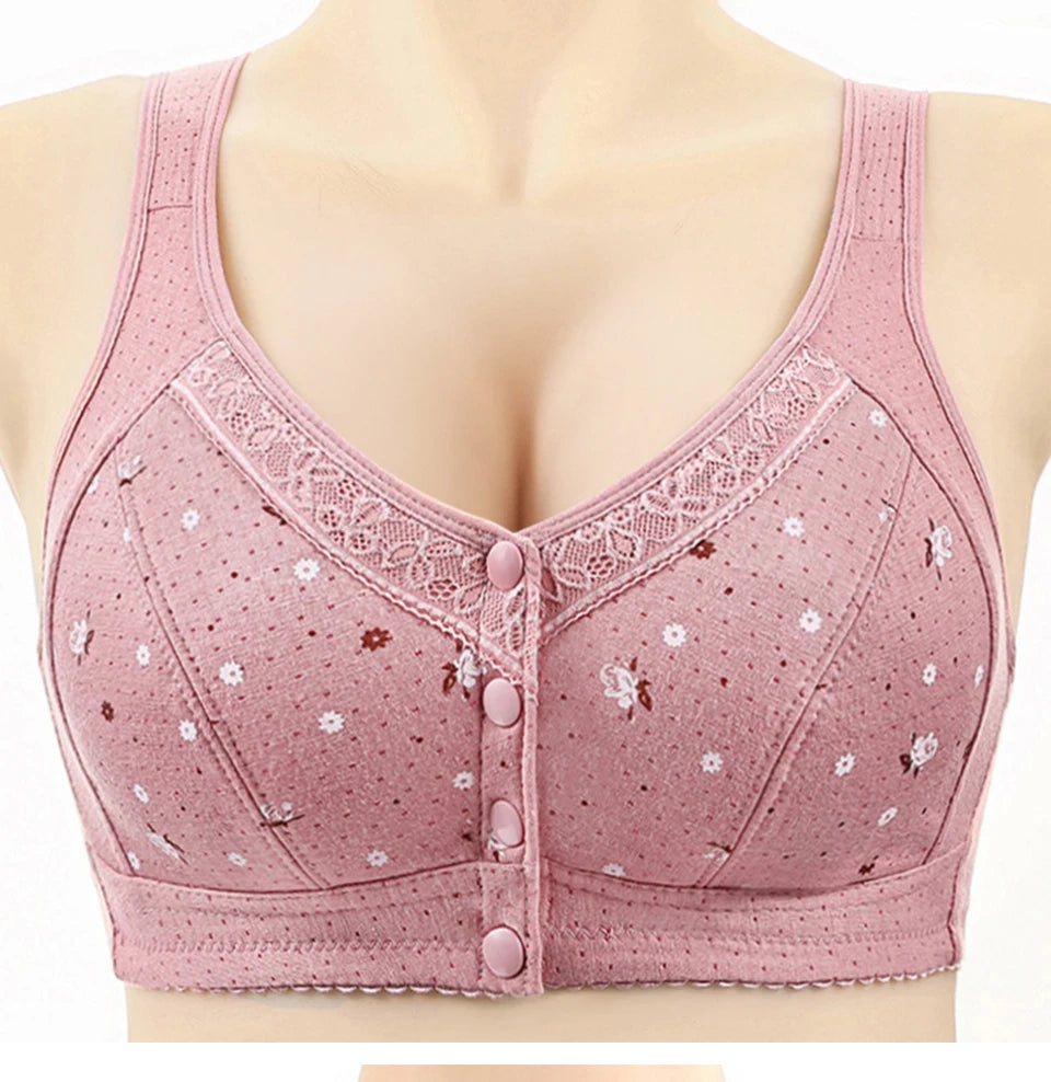 Magnolia Spring Front Closure Wireless Bralette – Comfortable Cotton Sexy Lingerie for Women