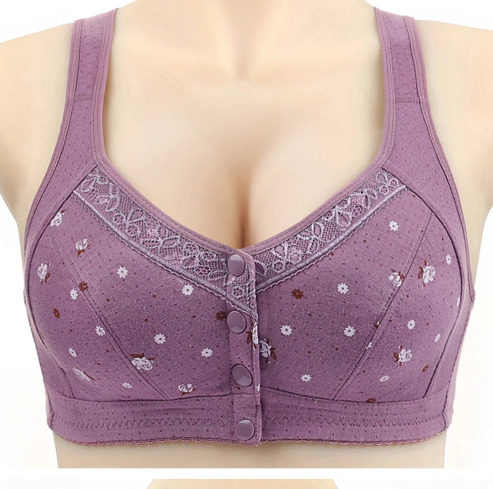 Magnolia Spring Front Closure Wireless Bralette – Comfortable Cotton Sexy Lingerie for Women