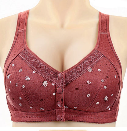 Magnolia Spring Front Closure Wireless Bralette – Comfortable Cotton Sexy Lingerie for Women