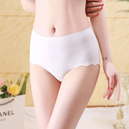 Plus Size Seamless Ice Silk Panties for Women - XXXL to 4XL Cotton Crotch Comfort Briefs