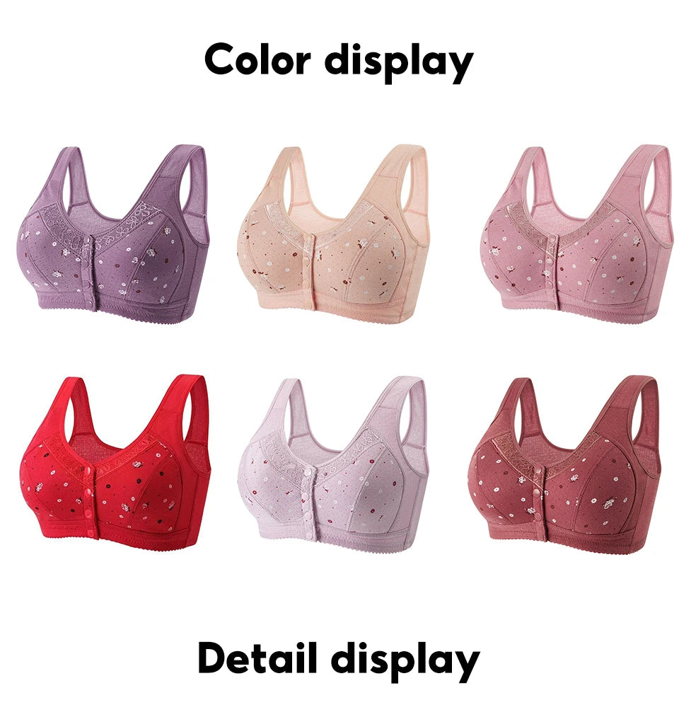 Magnolia Spring Front Closure Wireless Bralette – Comfortable Cotton Sexy Lingerie for Women